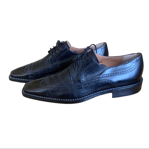 Mezlan Black Leather Derby Shoes - Picture 4 of 5